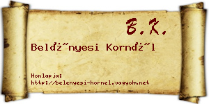 Belényesi Kornél névjegykártya