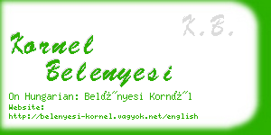 kornel belenyesi business card